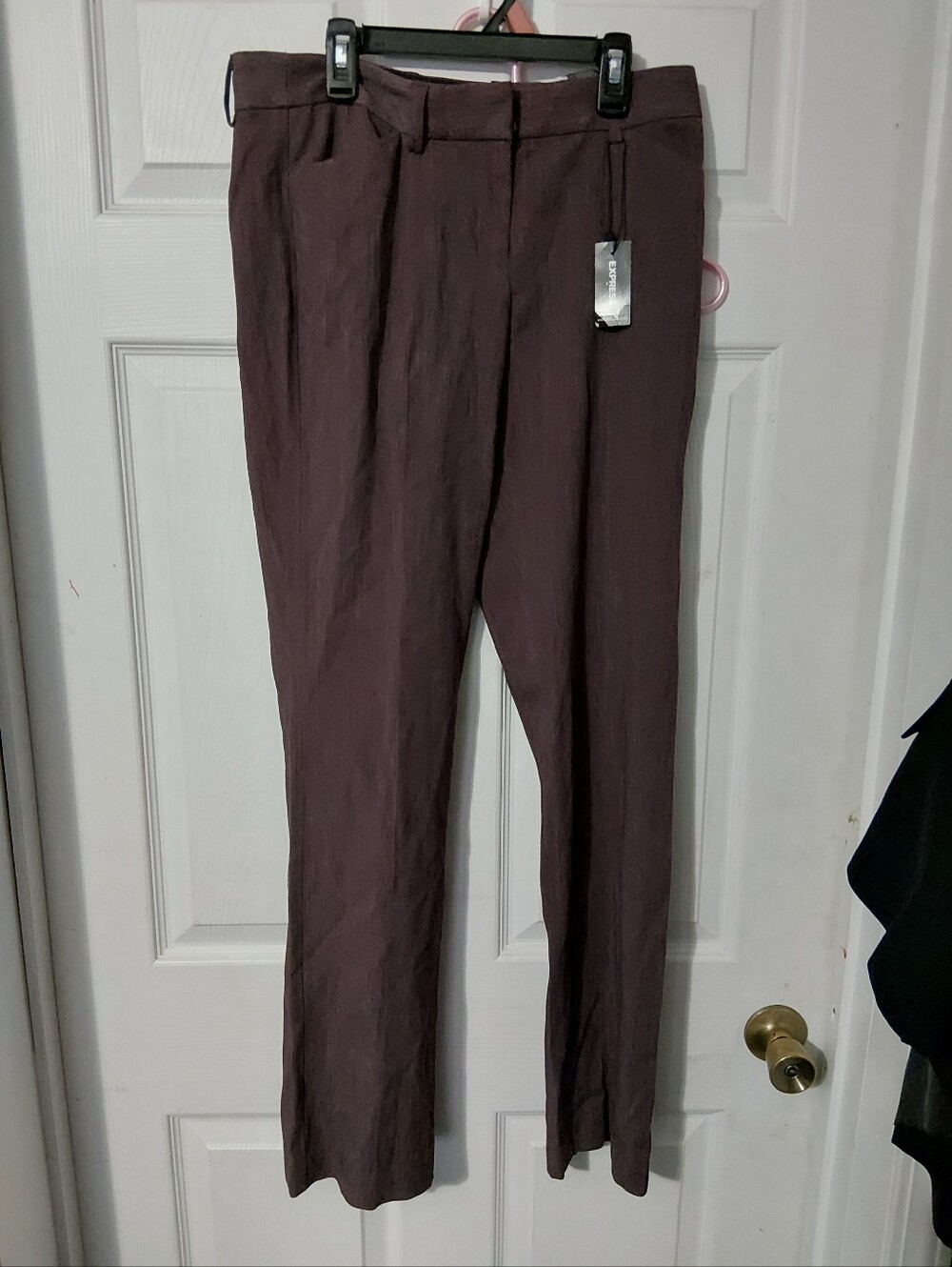 Express Women's Brown Straight-Leg Dress Pants